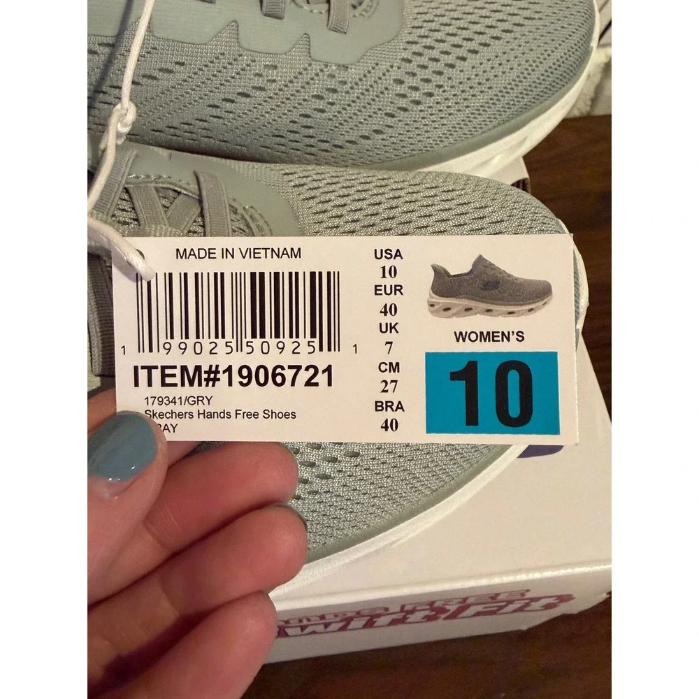 NWT Skechers Womens Hands Free Swift Fit Glide-Lite 2.0 Gray Sneakers •10• Walk